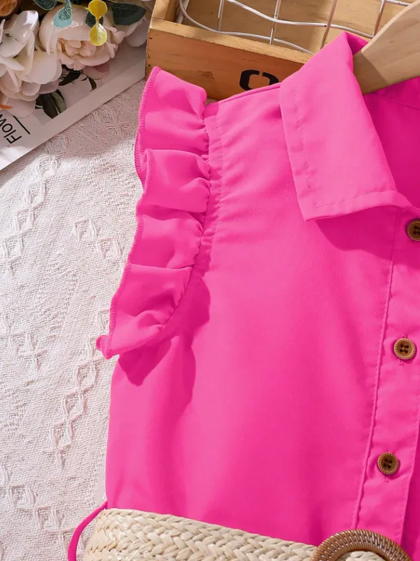 Hot_Pink_Ruffle_Trim_Outdoor_Dress_For_Girls