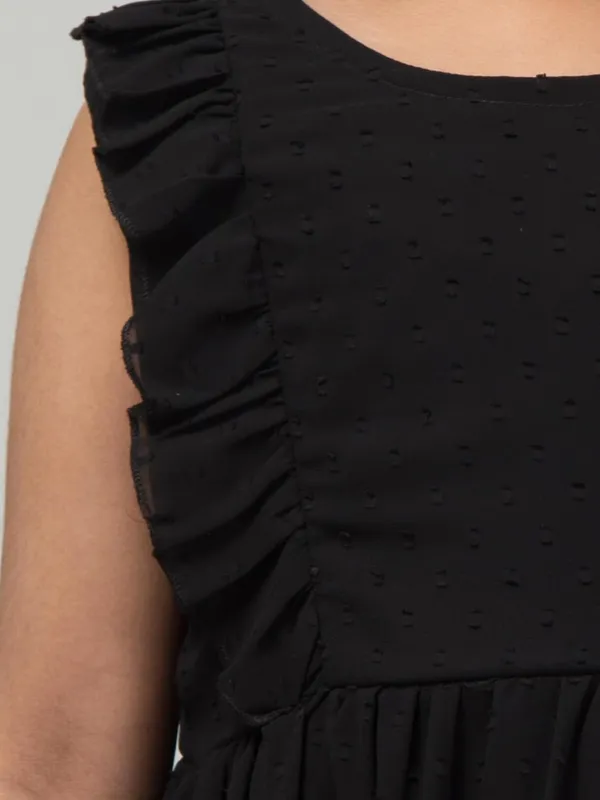 Black_Solid_Regular_Fit__Party_Dress_For_Girls