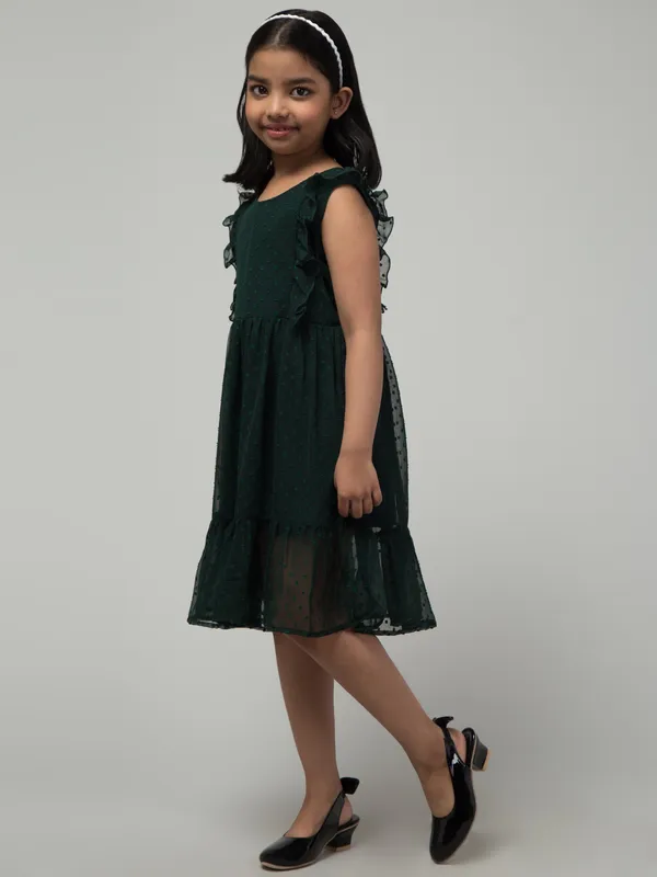 Green_Solid_Evening_Dress_For_Girls