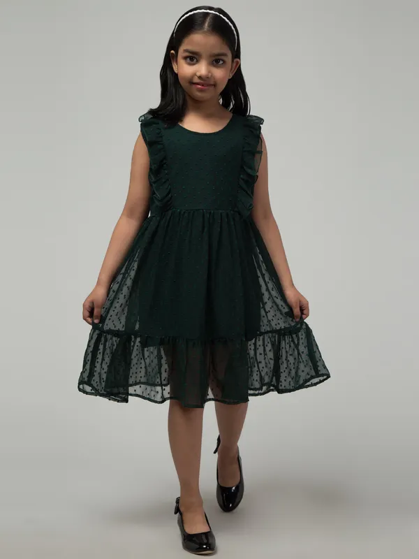 Green_Solid_Evening_Dress_For_Girls