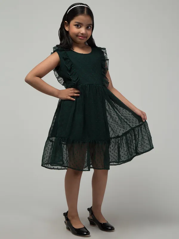 Green_Solid_Evening_Dress_For_Girls