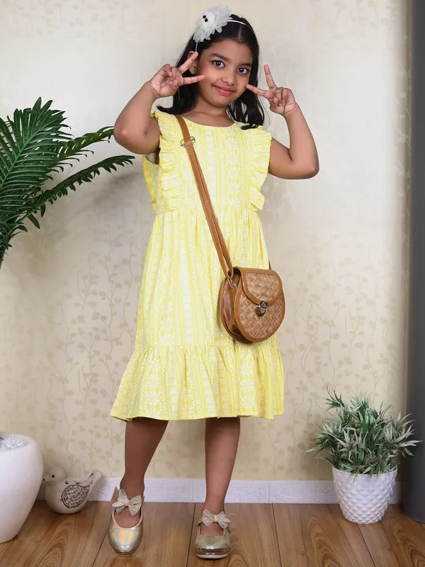 Yellow_Solid_Evening_Dress_For_Girls