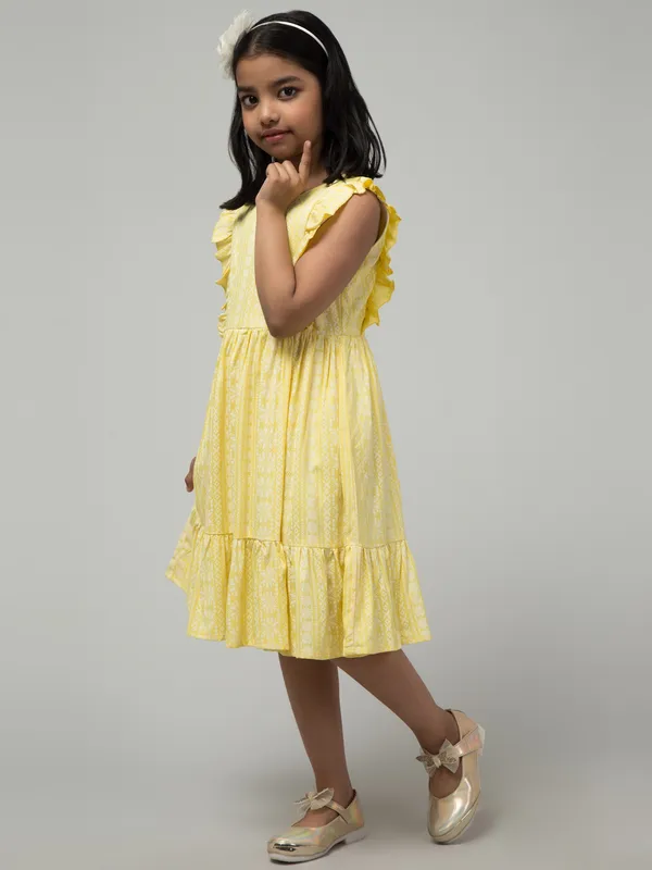 Yellow_Solid_Evening_Dress_For_Girls