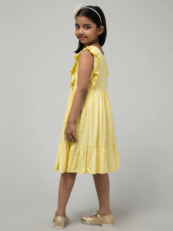 Yellow_Solid_Evening_Dress_For_Girls