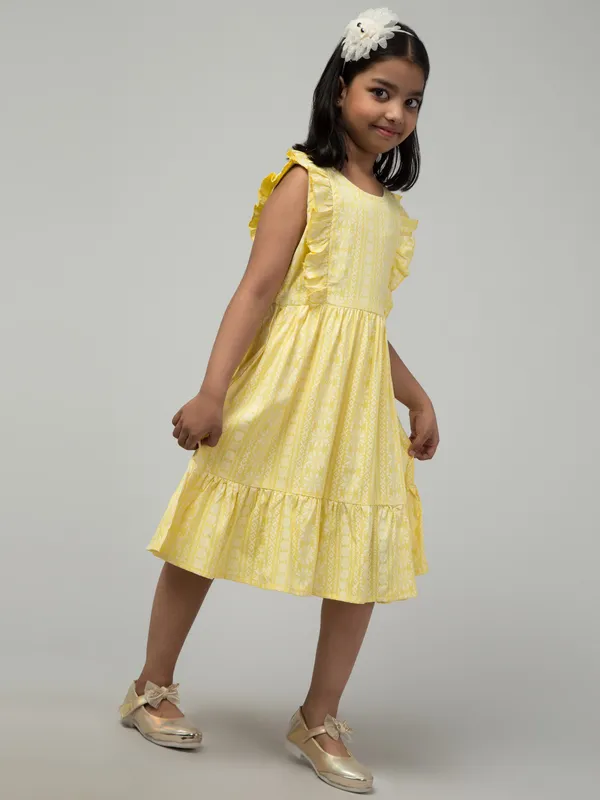 Yellow_Solid_Evening_Dress_For_Girls