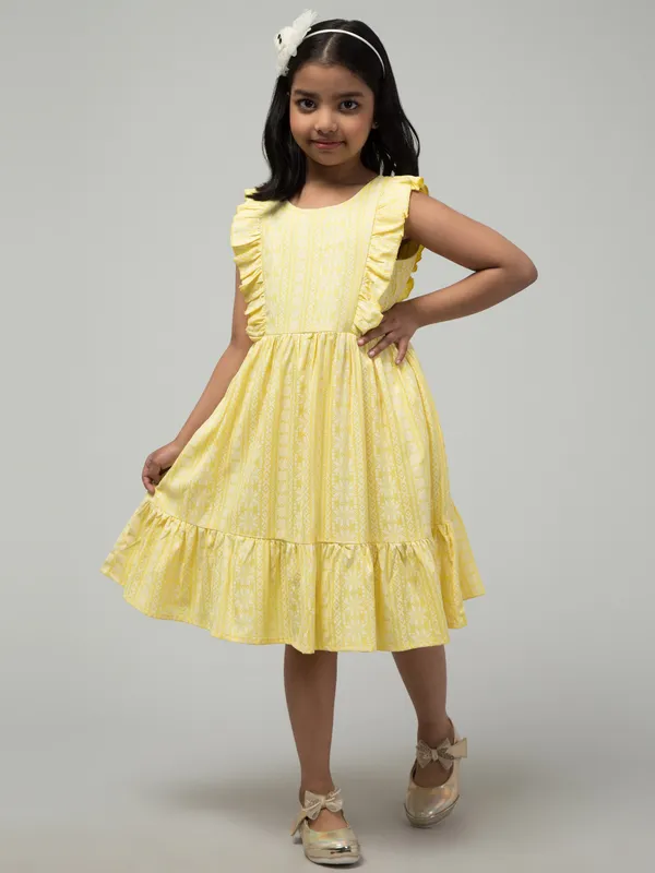Yellow_Solid_Evening_Dress_For_Girls