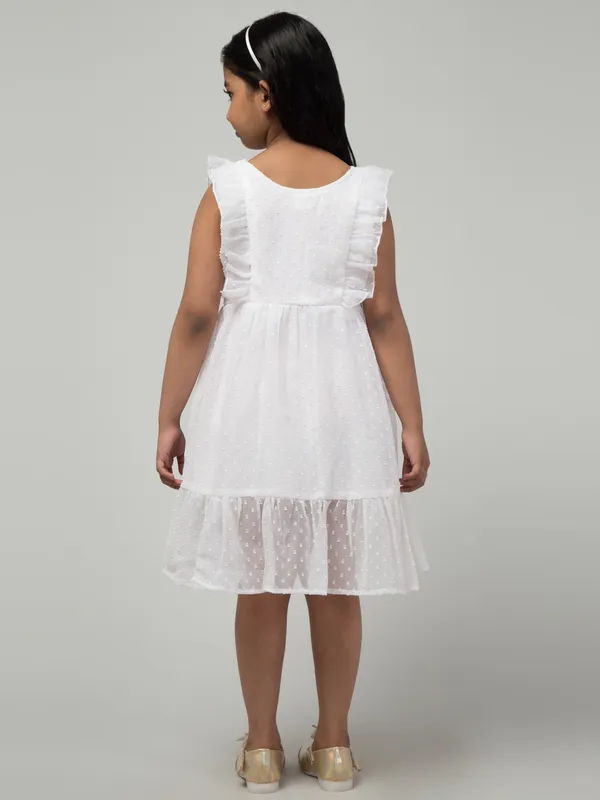 White_Solid_Evening_Dress_For_Girls