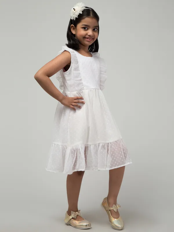 White_Solid_Evening_Dress_For_Girls