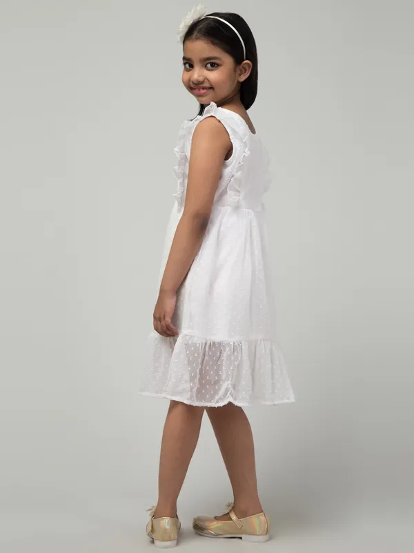White_Solid_Evening_Dress_For_Girls