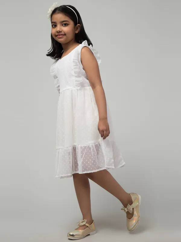 White_Solid_Evening_Dress_For_Girls