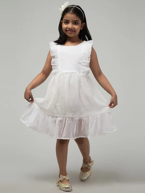 White_Solid_Evening_Dress_For_Girls