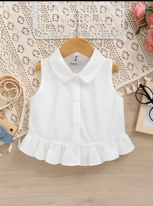 White_Solid_Casual_Tops_For_Girls