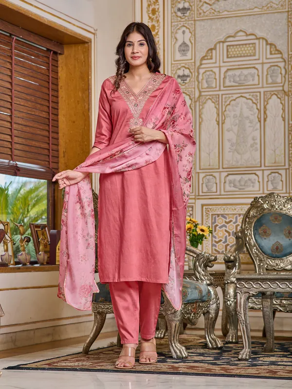 Pink_Serenity_Chanderi_Embroidered_kurti_with_pant_and_Dupatta_For_Women
