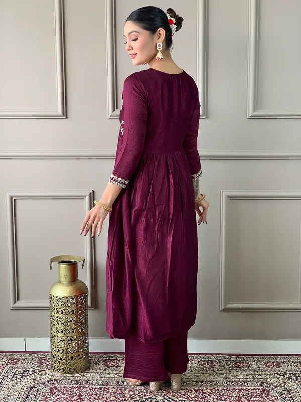 Maroon_Women_Printed,_Embroidered_Ethnic_Dress_Kurta__For_Women