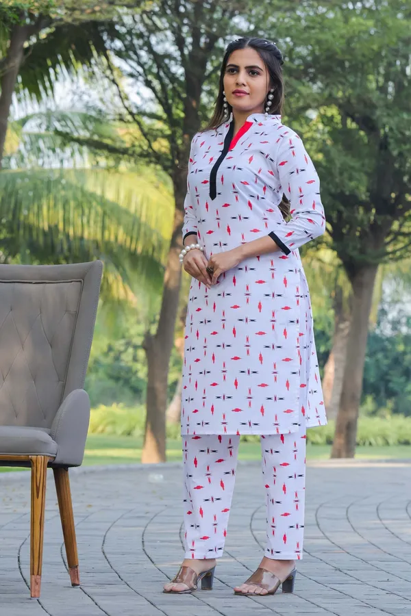 White_Women_Printed_Ethnic_Dress_Kurta__For_Women