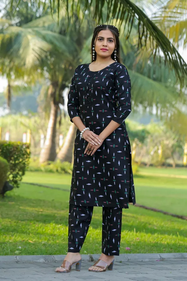 Black_Women_Printed_Ethnic_Dress_Kurta__For_Women