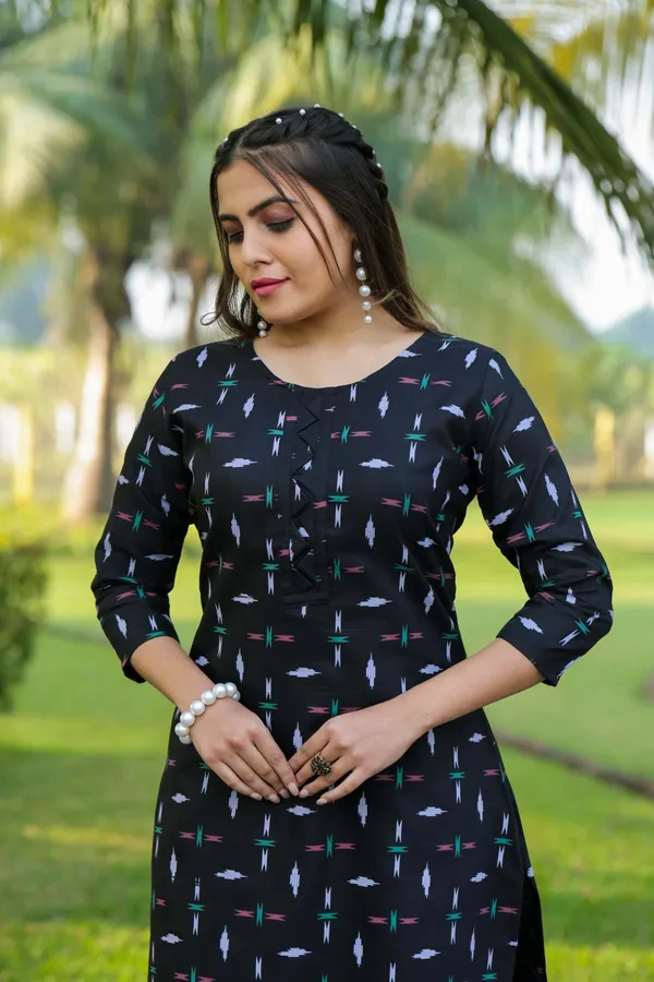 Black_Women_Printed_Ethnic_Dress_Kurta__For_Women