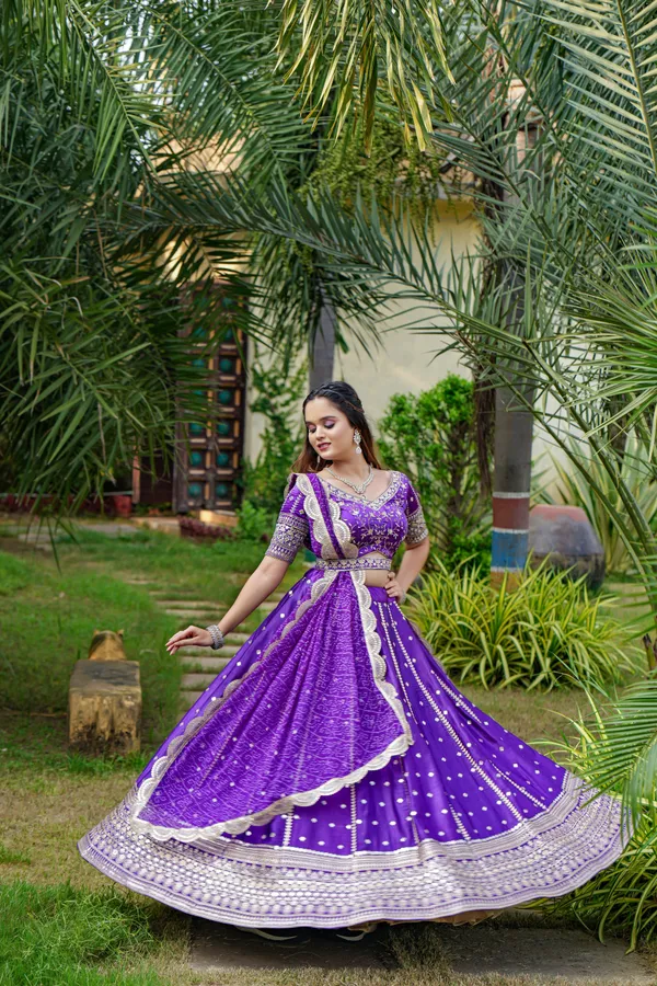 Purple_Purple_Colour_Embroidery_With_Sequence_Work_Lehenga_Choli_For_Women