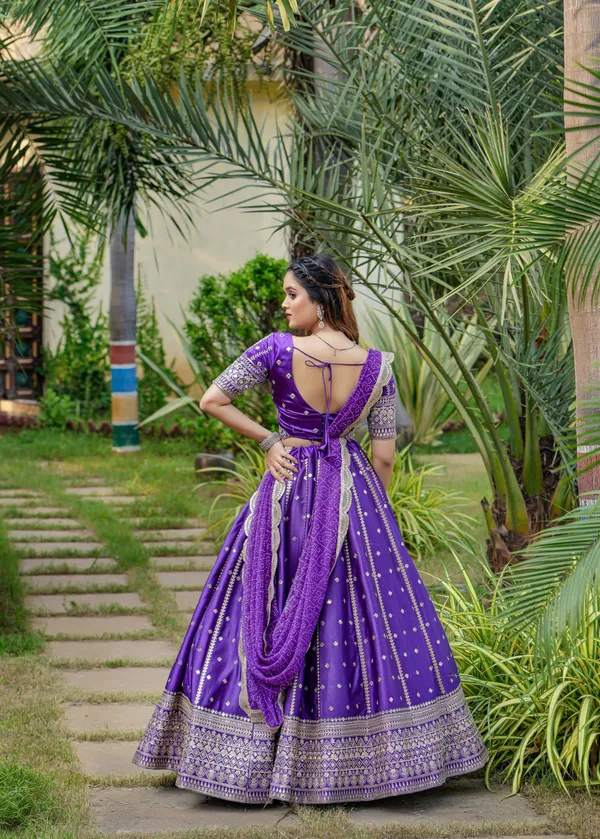Purple_Purple_Colour_Embroidery_With_Sequence_Work_Lehenga_Choli_For_Women