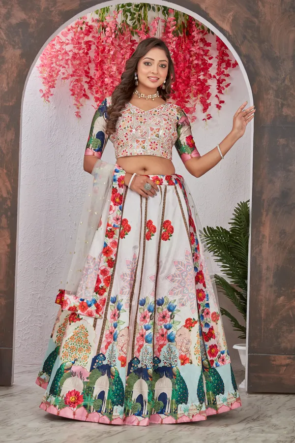 Multicolor_Off_White_Vrundavan_Lehenga_With_Heavy_Embroidery_&_Digital_Print_For_Women