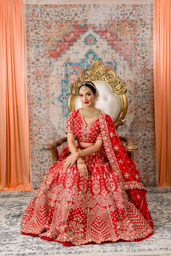 Red_Crimson_Charm:_Embroidered_Satin_Semi-Stitched_Lehenga_Choli_Ensemble_For_Women