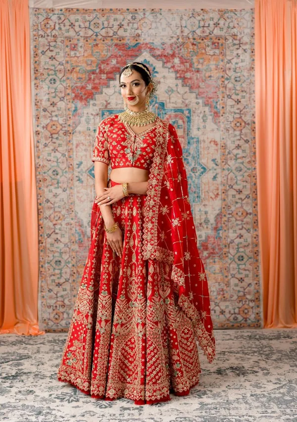 Red_Crimson_Charm:_Embroidered_Satin_Semi-Stitched_Lehenga_Choli_Ensemble_For_Women