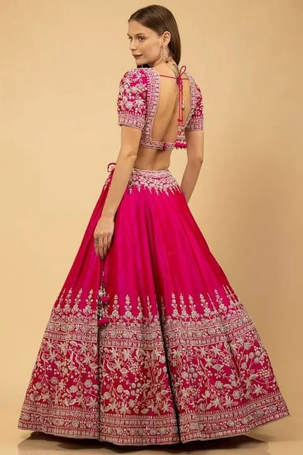 Pink_Embroidered_Semi_Stitched_Lehenga_Choli__For_Women