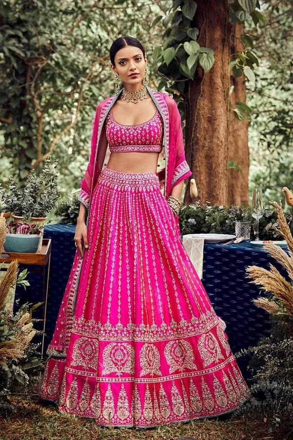 Pink_Embroidered_Semi_Stitched_Lehenga_Choli__For_Women