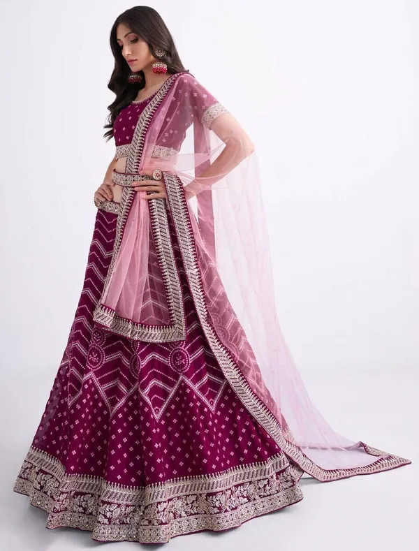 Purple_Embroidered_Semi_Stitched_Lehenga_Choli__For_Women