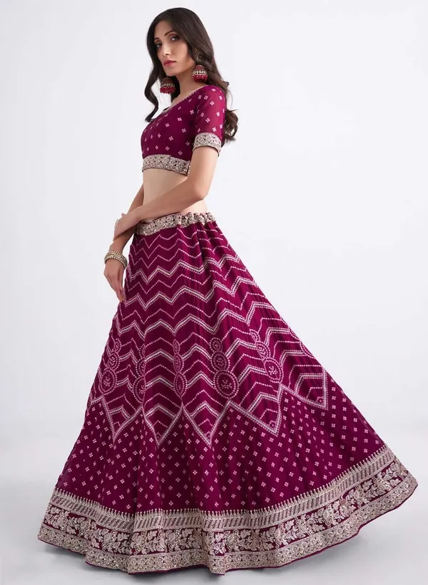 Purple_Embroidered_Semi_Stitched_Lehenga_Choli__For_Women