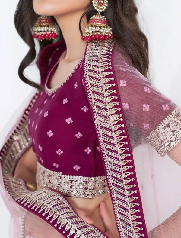 Purple_Embroidered_Semi_Stitched_Lehenga_Choli__For_Women