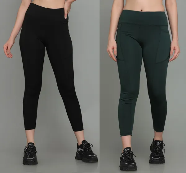 Pack_of_2_Black_&_Dark_Green_Polyester_Solid_Western_Sportswear_Tights_For_Women