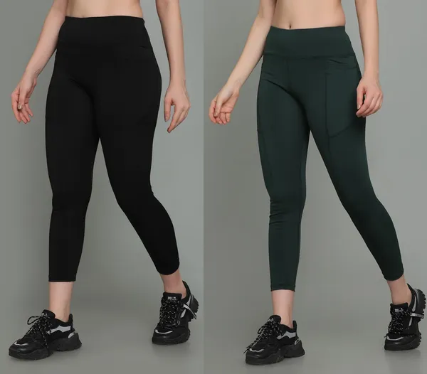 Pack_of_2_Black_&_Dark_Green_Polyester_Solid_Western_Sportswear_Tights_For_Women