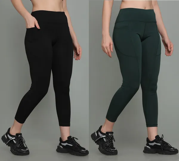 Pack_of_2_Black_&_Dark_Green_Polyester_Solid_Western_Sportswear_Tights_For_Women