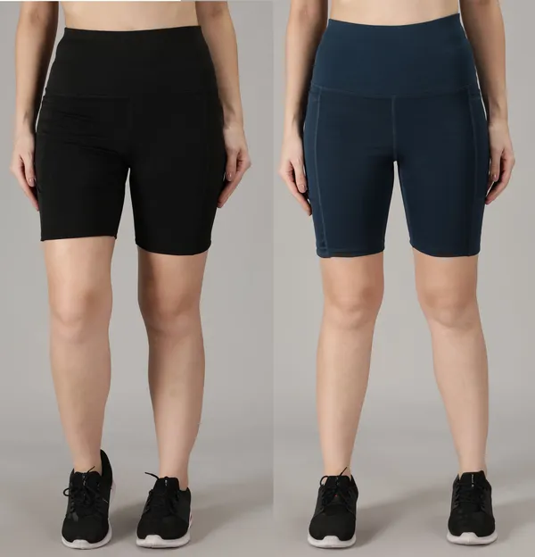 Pack_of_2_Black_&_Blue_Polyester_Blend_Solid_Western_Sportswear_Tights_Shorts_For_Women