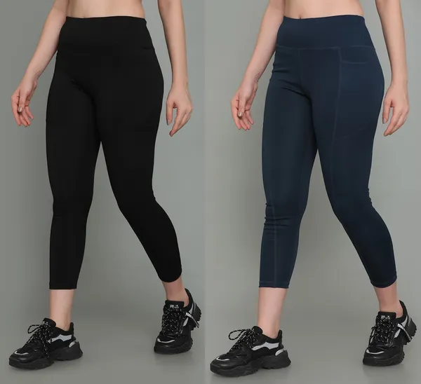 Pack_of_2_Black_&_Blue_Polyester_Solid_Western_Sportswear_Tights_For_Women
