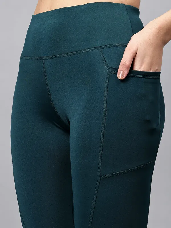 Dark_Green_Polyester_Blend_Solid_Western_Sportswear_Gym_Tights_For_Women