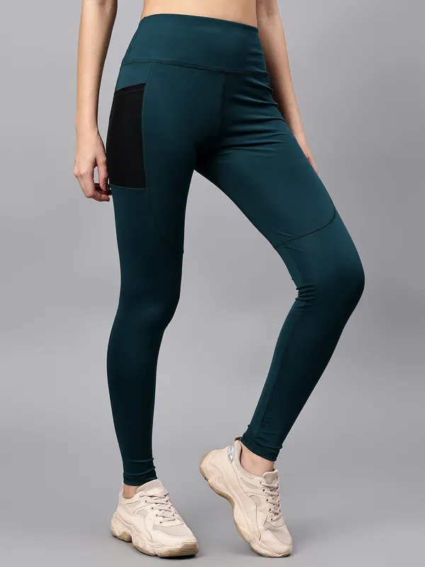 Dark_Green_Polyester_Blend_Solid_Western_Sportswear_Gym_Tights_For_Women