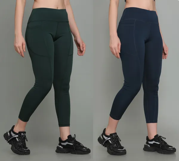 Pack_of_2_Blue_&_Dark_Green_Polyester_Solid_Western_Sportswear_Tights_For_Women
