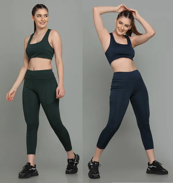 Pack_of_2_Blue_&_Dark_Green_Polyester_Solid_Western_Sportswear_Tights_For_Women