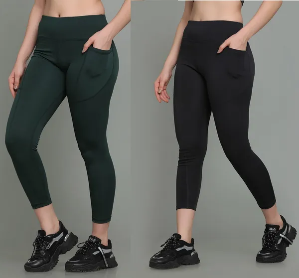 Pack_of_2_Dark_Green_&_Grey_Polyester_Solid_Western_Sportswear_Tights_For_Women