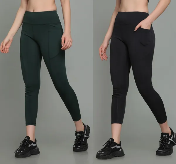 Pack_of_2_Dark_Green_&_Grey_Polyester_Solid_Western_Sportswear_Tights_For_Women