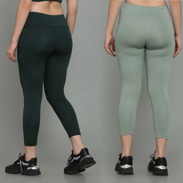 Pack_of_2_Dark_Green_&_Light_Green_Polyester_Solid_Western_Sportswear_Tights_For_Women
