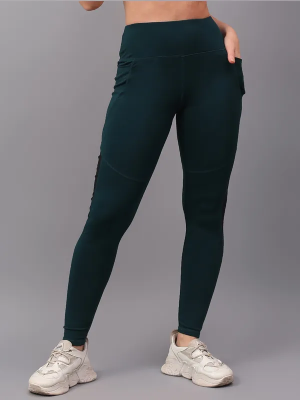 Dark_Green_Polyester_Blend_Solid_Western_Sportswear_Gym_Tights_For_Women