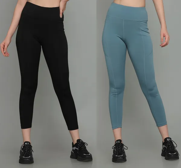 Pack_of_2_Light_Blue_&_Black_Polyester_Solid_Western_Sportswear_Tights_For_Women