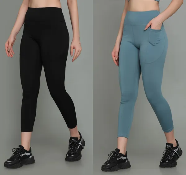 Pack_of_2_Light_Blue_&_Black_Polyester_Solid_Western_Sportswear_Tights_For_Women