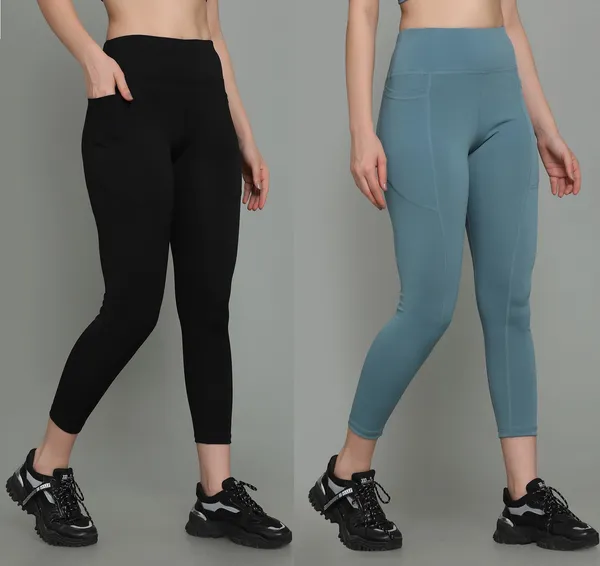 Pack_of_2_Light_Blue_&_Black_Polyester_Solid_Western_Sportswear_Tights_For_Women