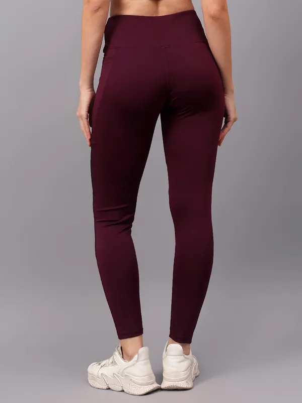 Maroon_Polyester_Blend_Solid_Western_Sportswear_Gym_Tights_For_Women