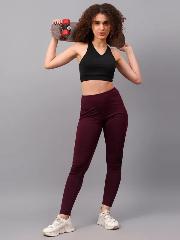 Maroon_Polyester_Blend_Solid_Western_Sportswear_Gym_Tights_For_Women