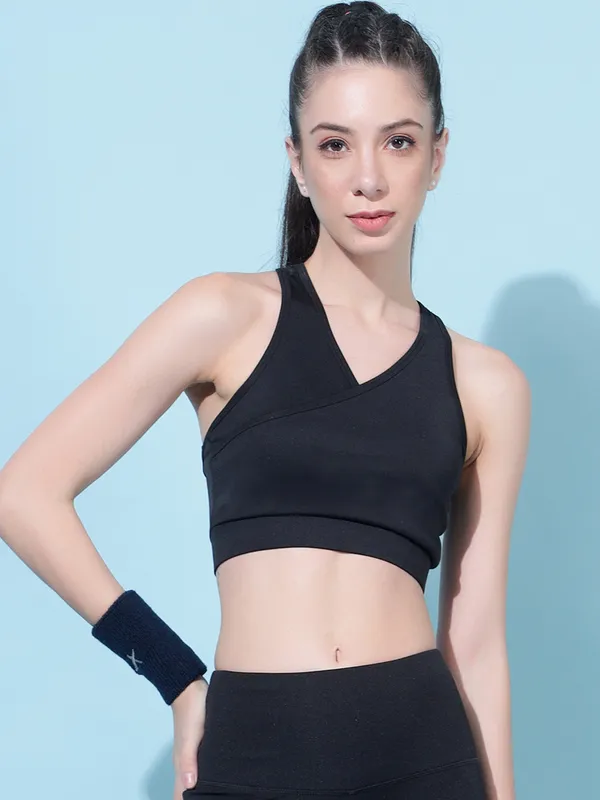 Black_Polyester_Solid_Sports_Lightly_Padded_Bra_For_Women